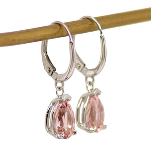 Pink Tourmaline Drop Earrings