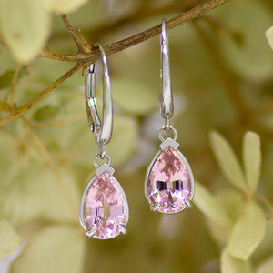 Pink Tourmaline Drop Earrings