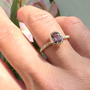 Purple Spinel & Diamond Ring