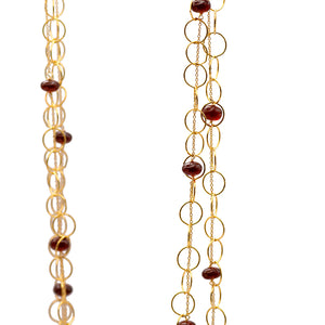 "Herkimer Linked" Necklace - Quartz or Garnet