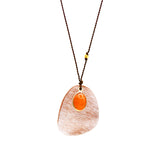 Rutilated Quartz and Fire Opal Necklace