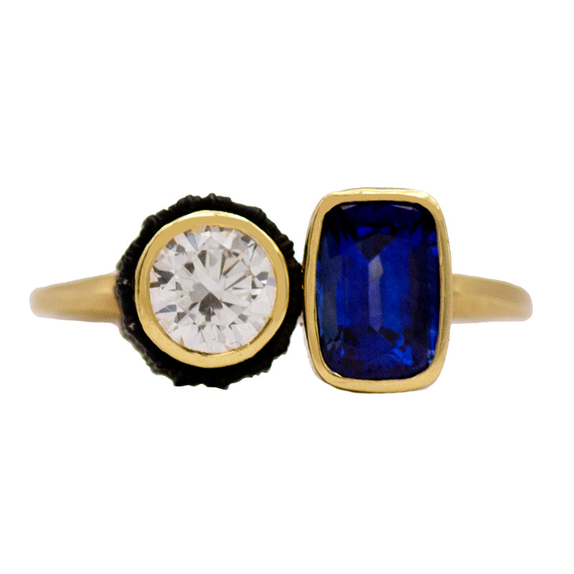 
                
                    Load image into Gallery viewer, Sapphire and Diamond Ring
                
            
