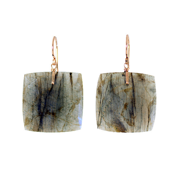 Large Labradorite Slice Earrings