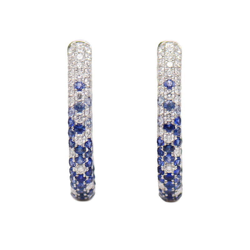 Sapphire Diamond Ombré Hoops