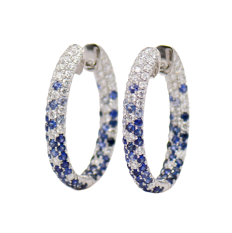 Sapphire Diamond Ombré Hoops