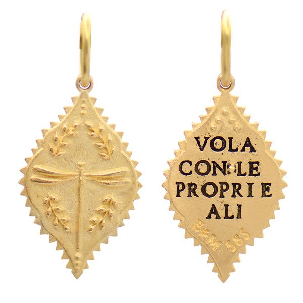 Gold Double-Sided Dragonfly Charm