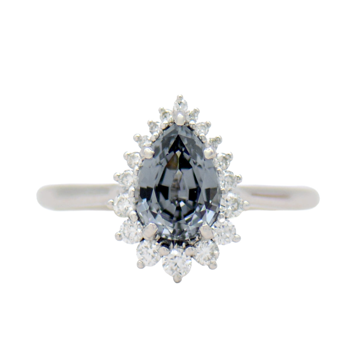 Gray Spinel & Diamond Ring