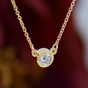 Bezel Set Diamond Necklace