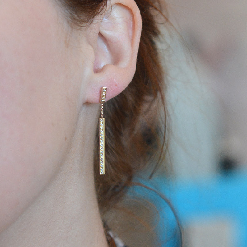 Diamond Stick Earrings