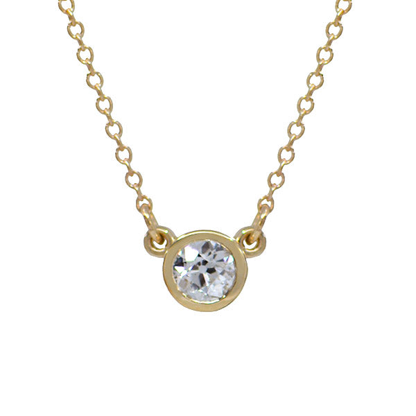 Bezel Set Diamond Necklace