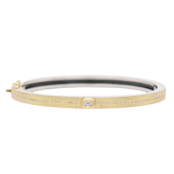 "Junia Plus" Yellow Gold Diamond Bangle