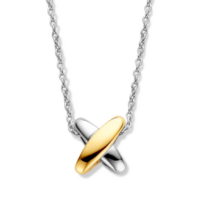 
                
                    Load image into Gallery viewer, Two Toned Cross Necklace
                
            
