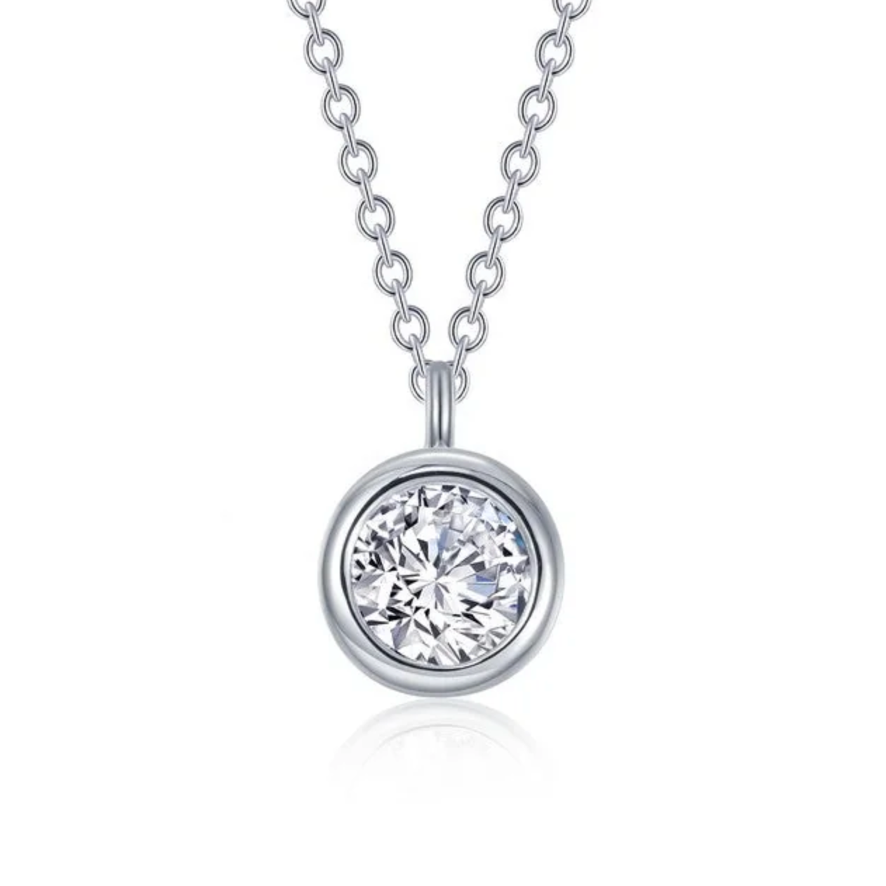 Bezel Set Solitaire Choker Necklace