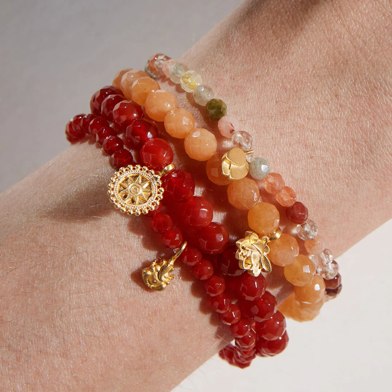 Ganesha Hindu God, Overcoming Obstacles Carnelian Bracelet