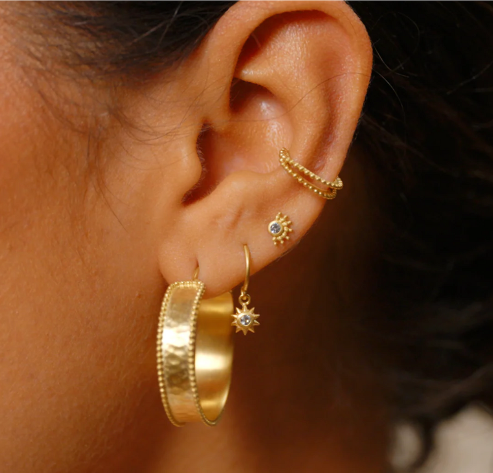 Lucent Spirit Mini Sun Hoop Earrings