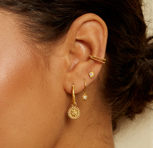 Lucent Spirit Mini Sun Hoop Earrings