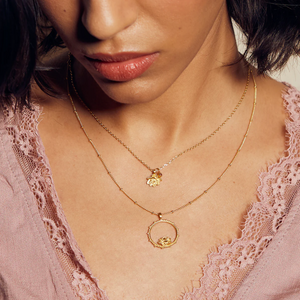 
                
                    Load image into Gallery viewer, Bloom in Peace Lotus &amp;amp; Tourmaline Necklace
                
            