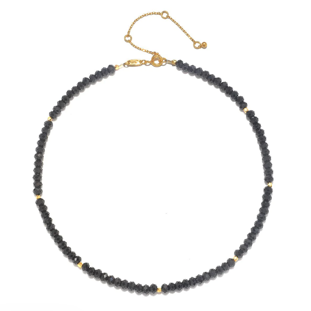 
                
                    Load image into Gallery viewer, Empowered Being Black Spinel Choker Necklace
                
            