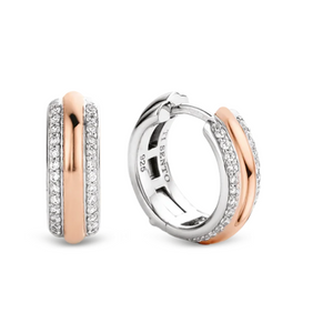 
                
                    Load image into Gallery viewer, Rose Gold Zirconia Hoops
                
            