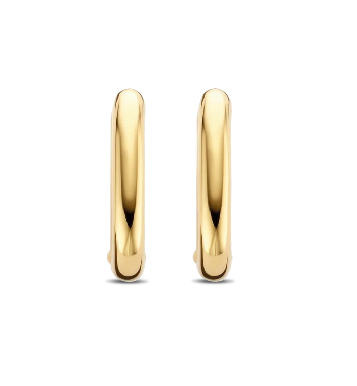 14K Yellow Gold Small Ribbed Hoop Earrings - Josephs Jewelers
