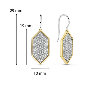 Geometric Zirconia Drop Earrings