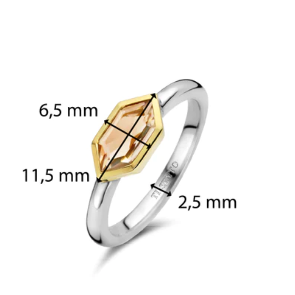 Geometric Crystal Mixed Metal Ring
