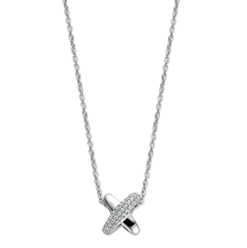Criss-Cross Zirconia Necklace