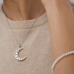 Crescent Moon Mother of Pearl Necklace