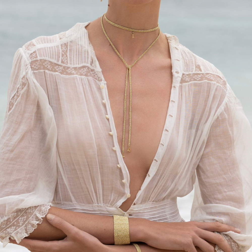 Pink Gold Silk Necklace/Bracelet