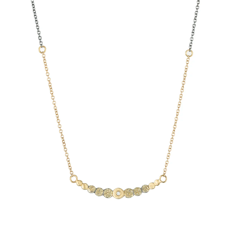 Tiny Gold Dot Diamond Necklace