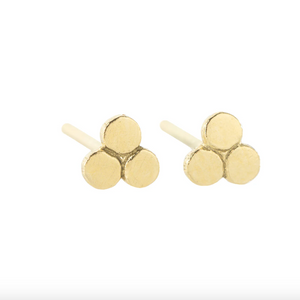 Triple Tiny Golden Dot Stud Earrings