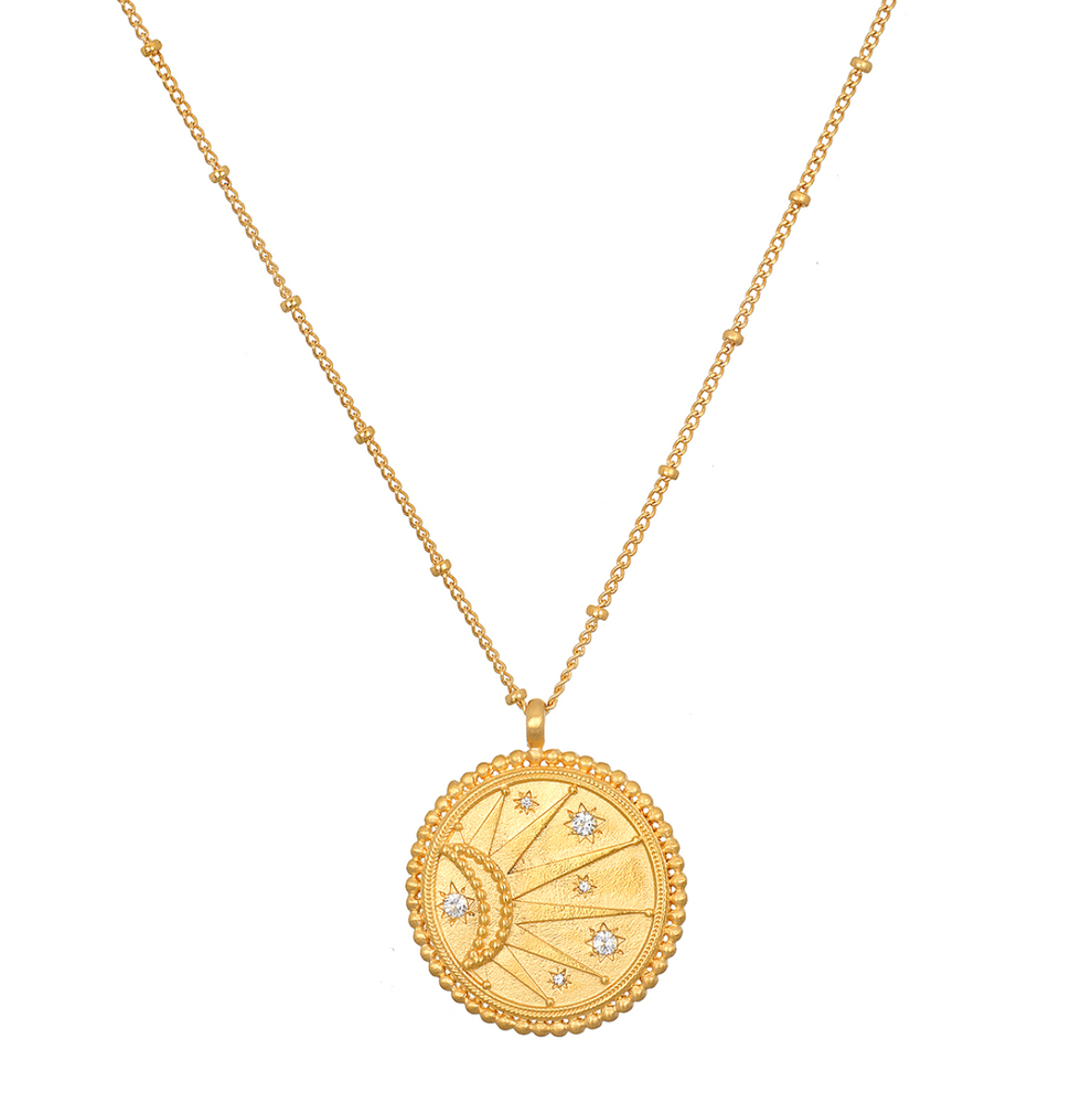 First Light Gold Medallion Necklace