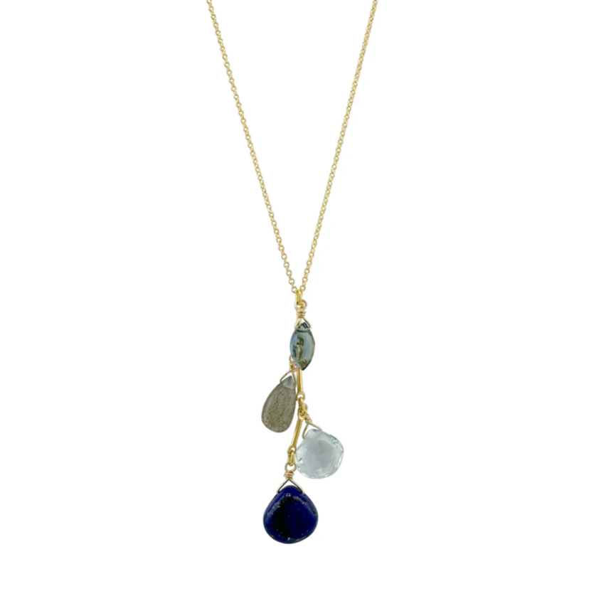 Topaz, Lapis, Labradorite Pendant Necklace