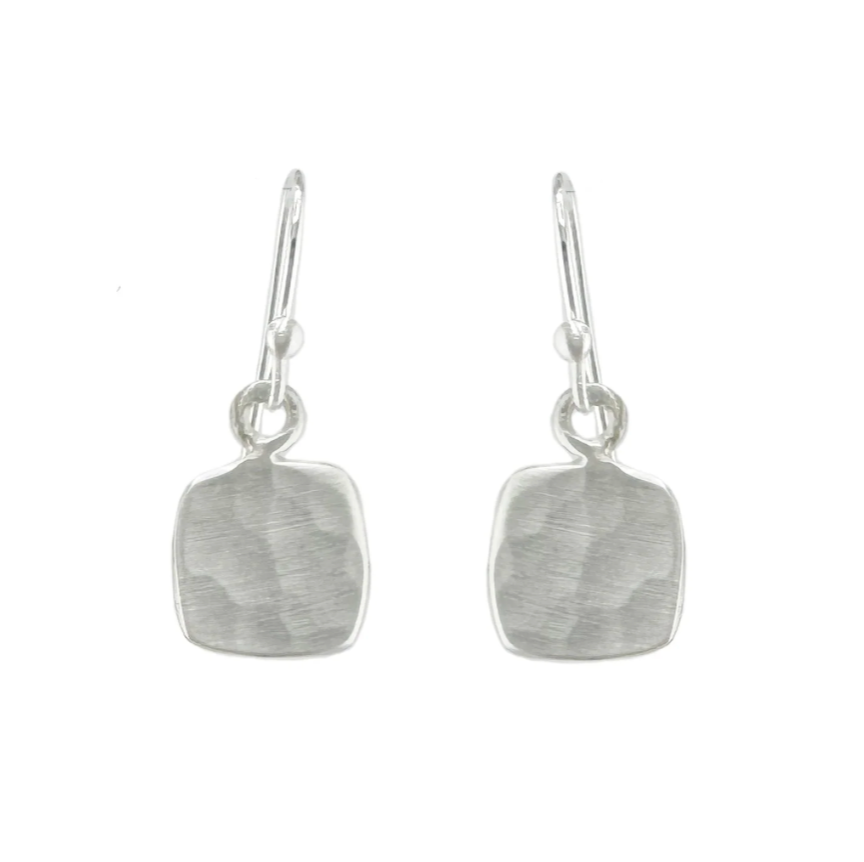 "Small Hammered Square" Earrings