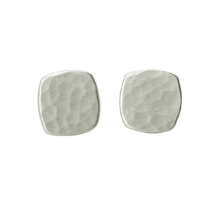 "Medium Hammered Square" Stud Earrings