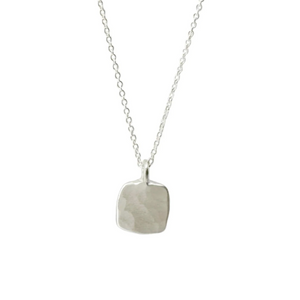 "Small Hammered Square" Necklace