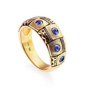 "Crowned Heads" Blue Sapphire Ring