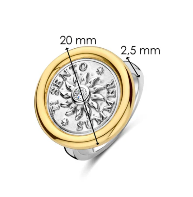 Sparkling Sun Coin Ring