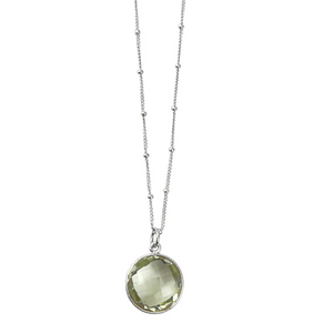 round green amethyst silver necklace