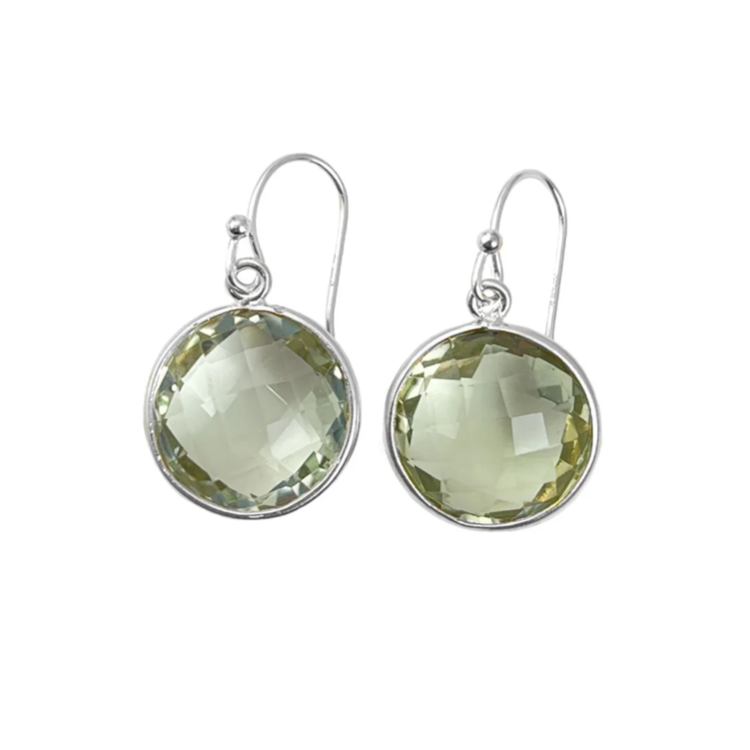 round green amethyst earrings