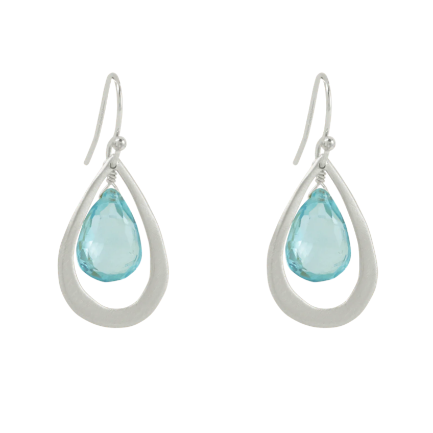 blue topaz drop earrings