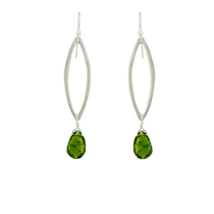 leaf with chrome diopside earrings