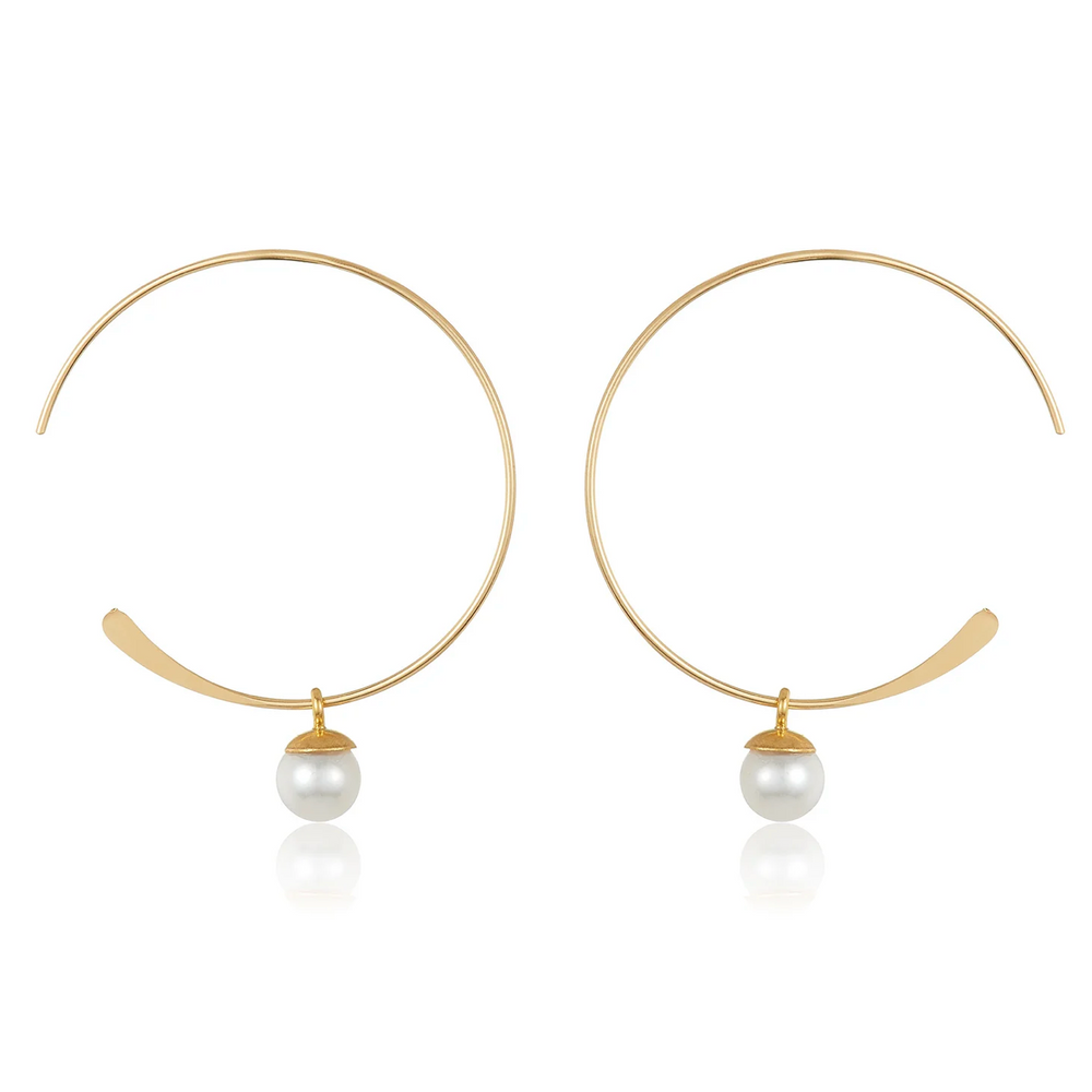 "Casey" Pearl Hoops