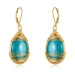 "Melissa" Teal Quartz Earrings