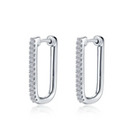 Sparkling Rectangular Hoop Earrings