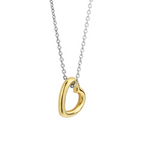 Mixed Metal High-Polished Heart Necklace