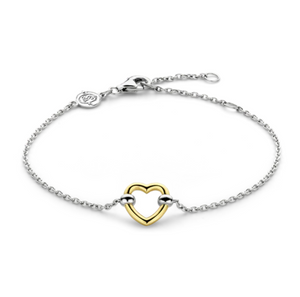 Two-Toned Open Heart Bracelet