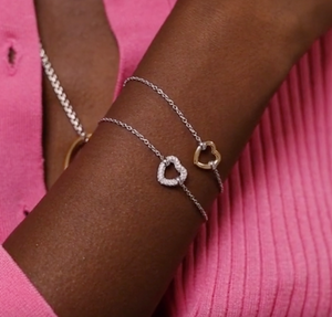 Two-Toned Open Heart Bracelet