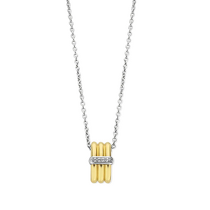 Vertical Bars With Zirconia Necklace