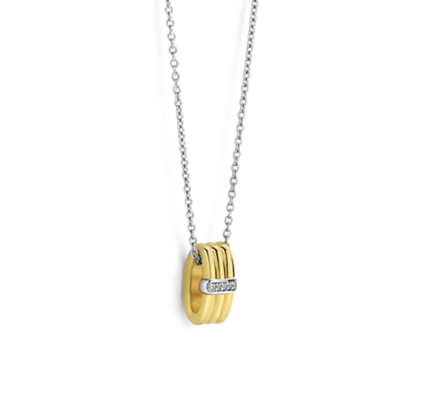 Vertical Bars With Zirconia Necklace